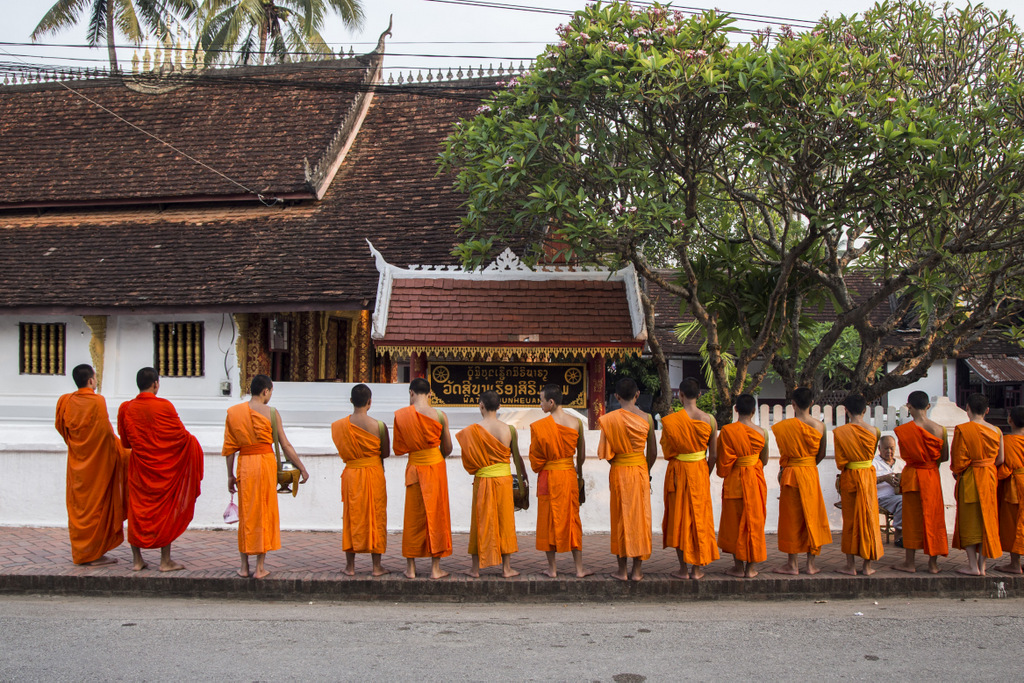 Assister à la cérémonie d'aumône avec les moines de Luang Prabang